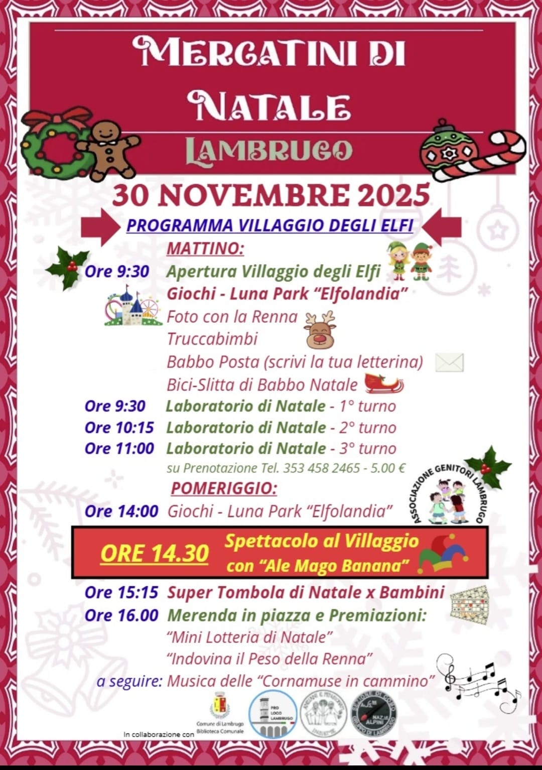 Mercatini di Natale a Lambrugo 2025 -  programma della giornata